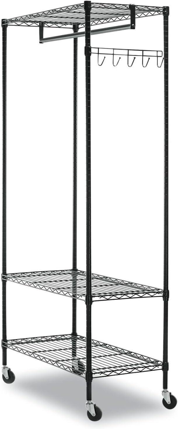 Alera® Wire Shelving Series Metal Rolling Clothing Rack