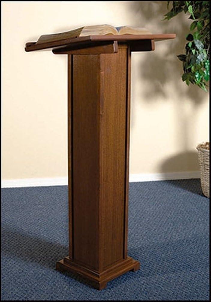 Walnut Stained Maple Hardwood Square Base Lectern