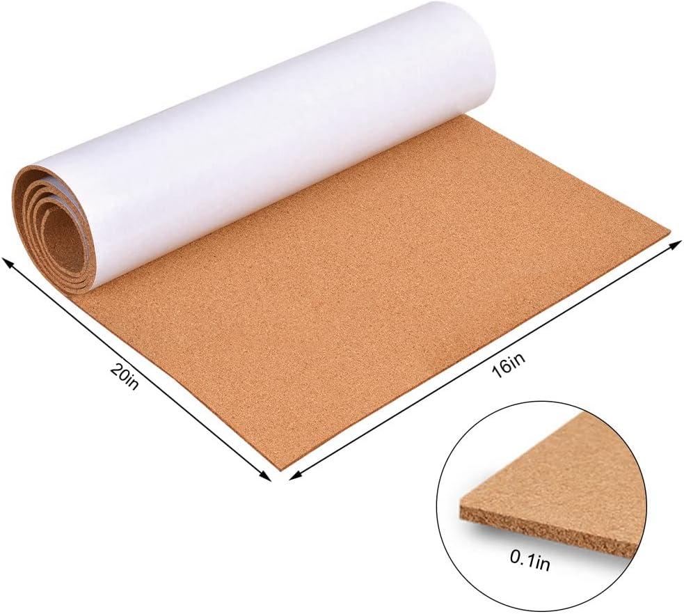 Self-Adhesive Cork Board Roll, 1/8" Thick Cork Boards for Walls, 20"x16" Cork Board Roll for Office, Home, School(3mm,40 * 50cm)