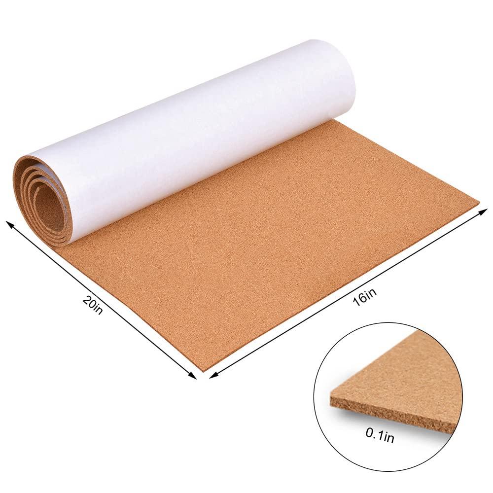 Self-Adhesive Cork Board Roll, 1/8" Thick Cork Boards for Walls, 20"x16" Cork Board Roll for Office, Home, School(3mm,40 * 50cm)