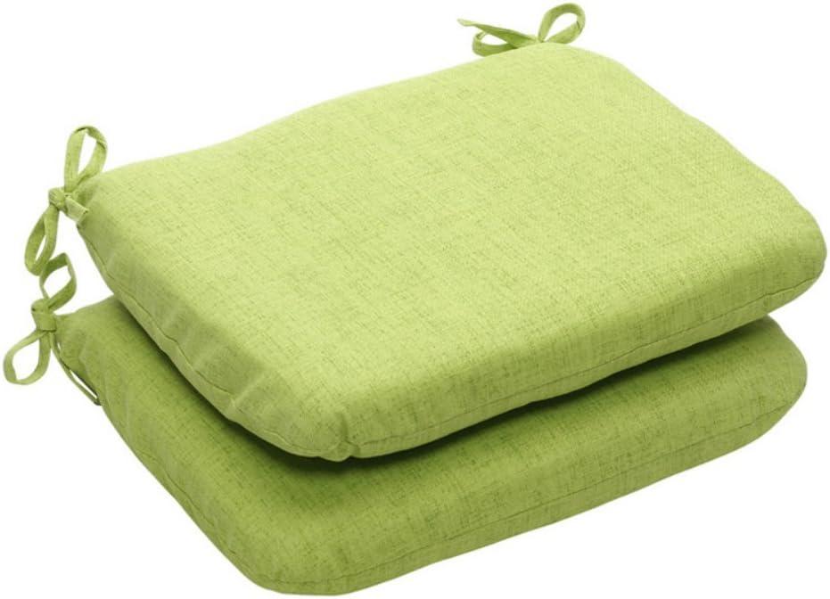 Baja Linen Lime Textured Green Outdoor Dining Chair Cushions