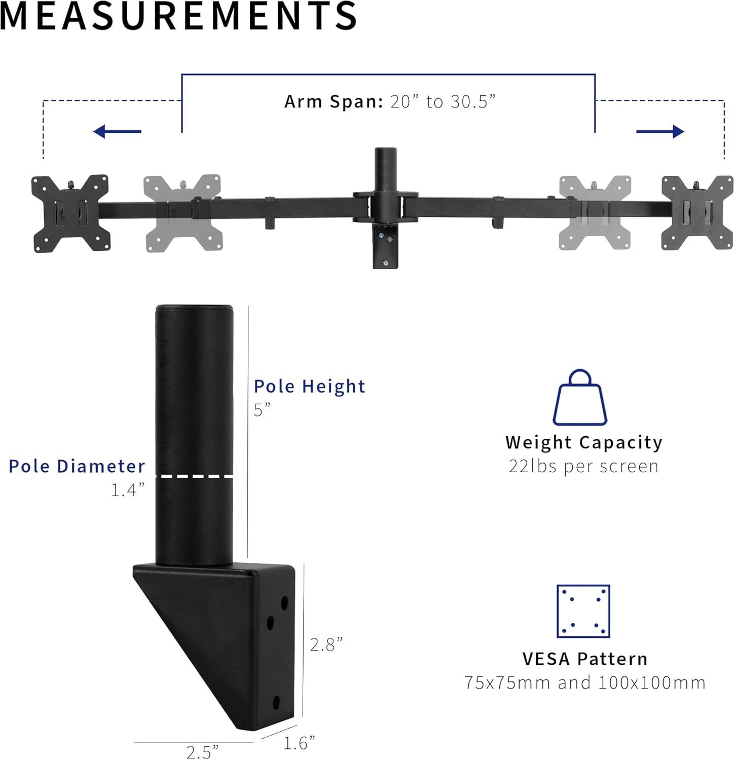 Black Steel Dual Monitor Articulating Wall Mount