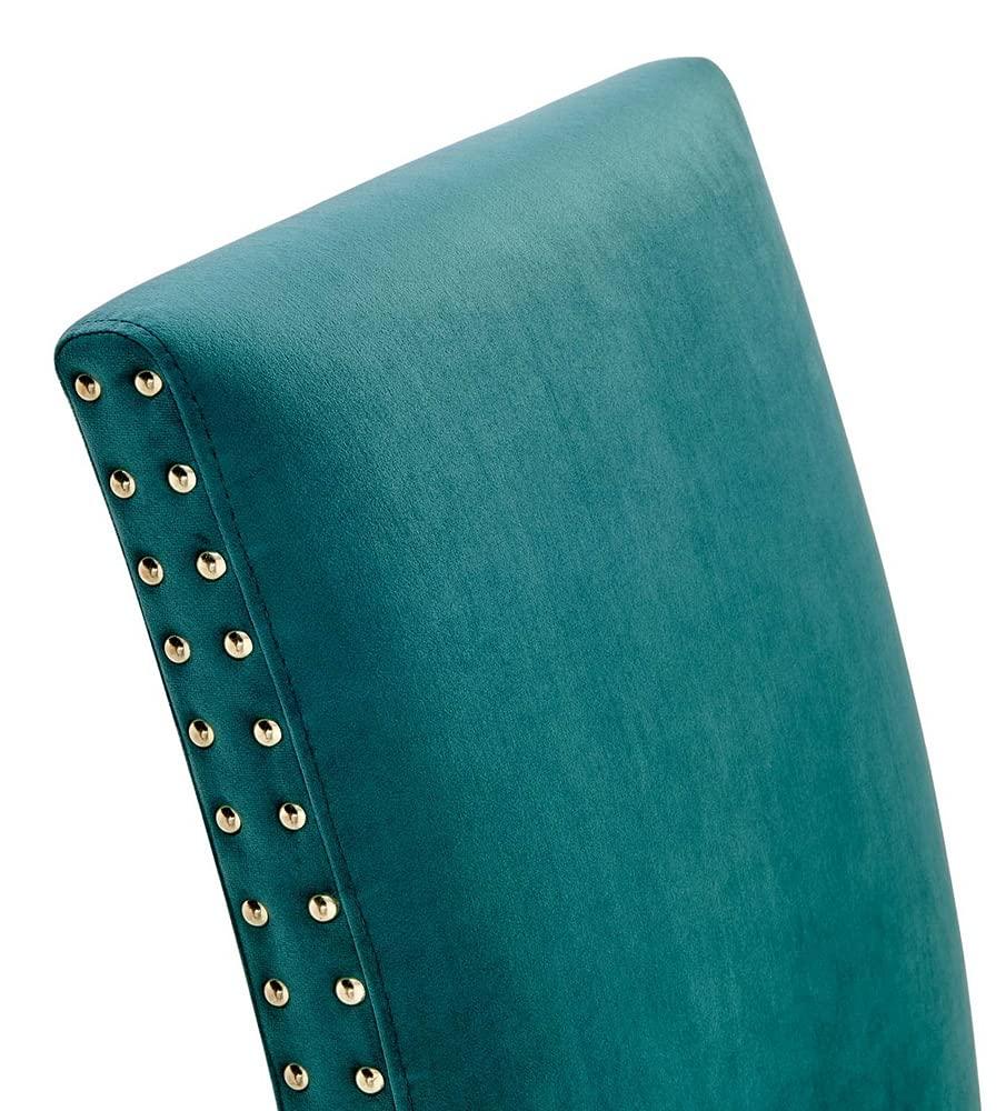 Modway Silver Orchid Lind Velvet Nailhead Trim Dining Side Chairs
