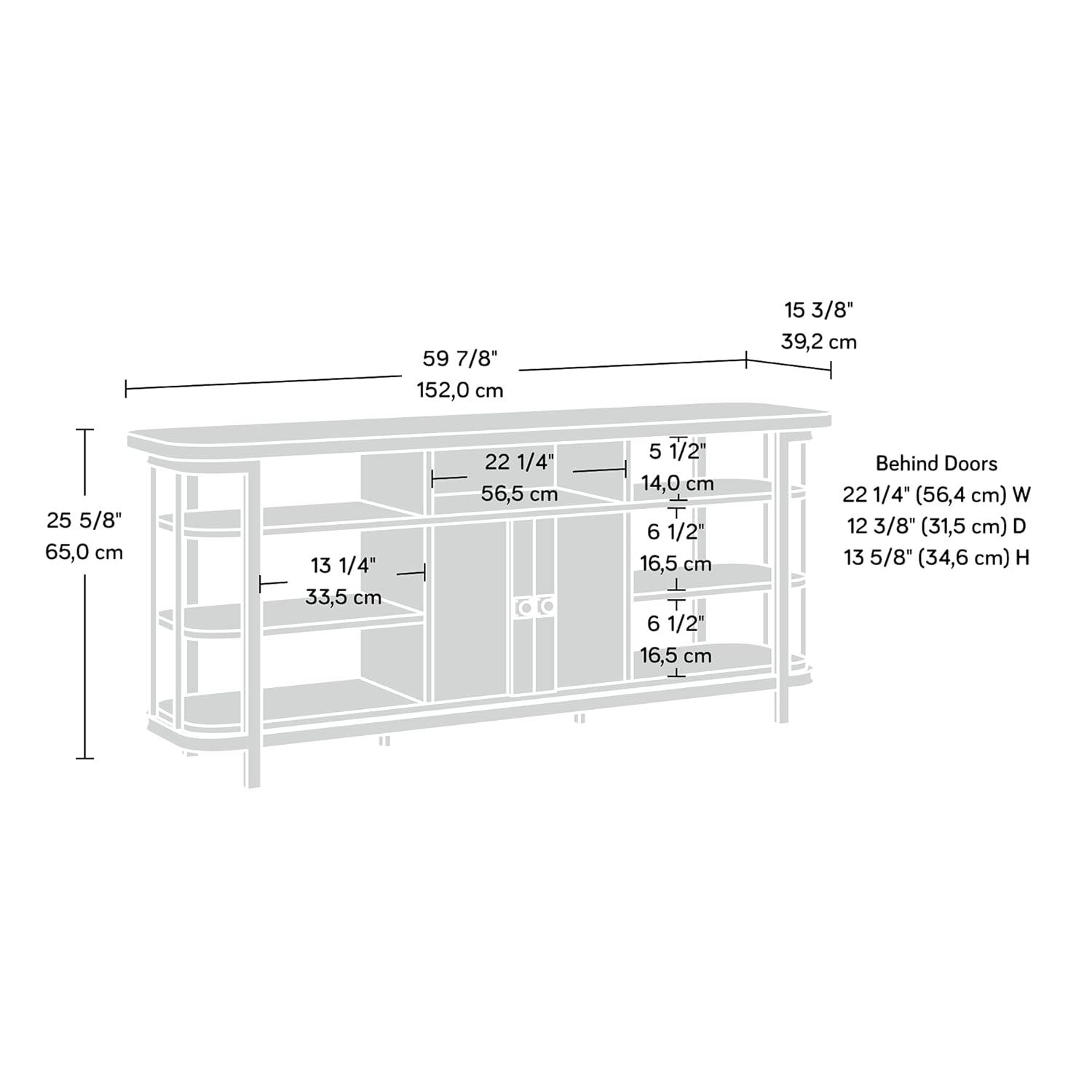 Sauder Station House TV Stand with Storage for TVs Up to 65", Etched Oak Finish