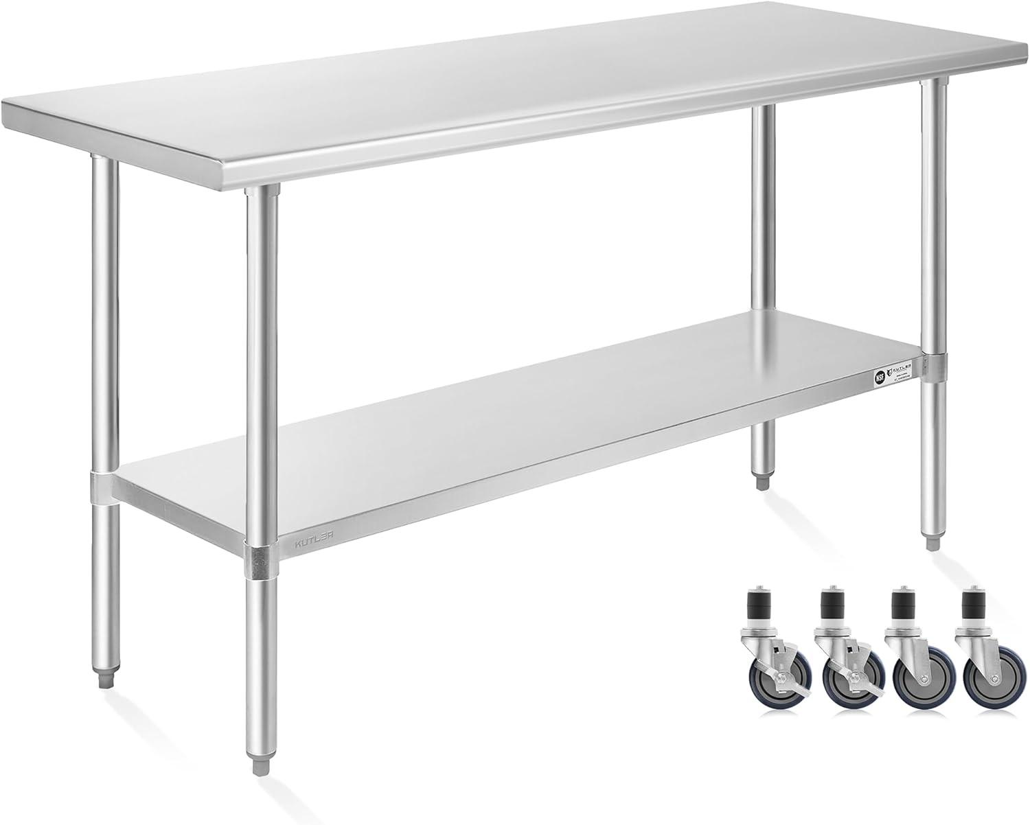 Flash Furniture Woodford NSF Certified Stainless Steel Prep and Work Table with Undershelf