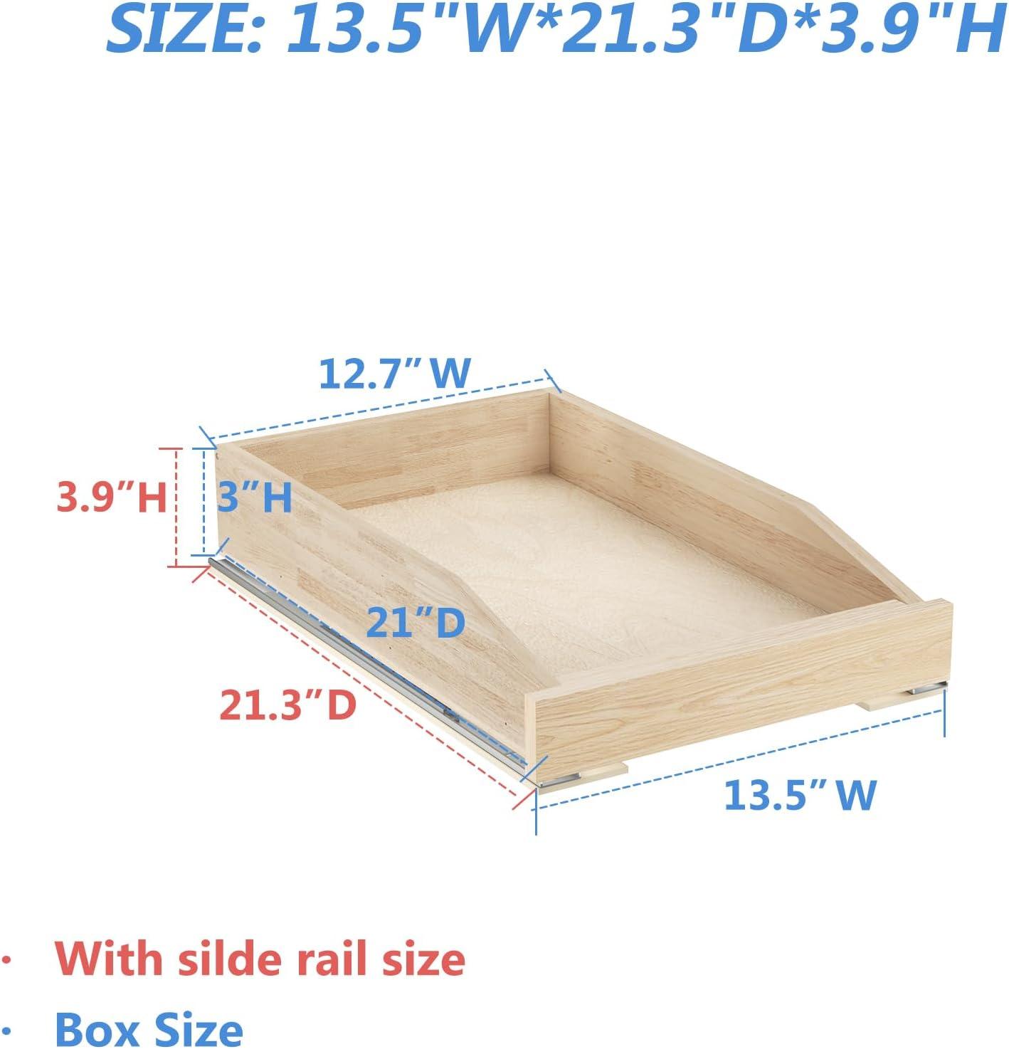 LOVMOR 2 Tier Pull Slide Out Cabinet Organizer 13 Inch x 21 inch, Cabinet Drawer Organizer with U Bracket