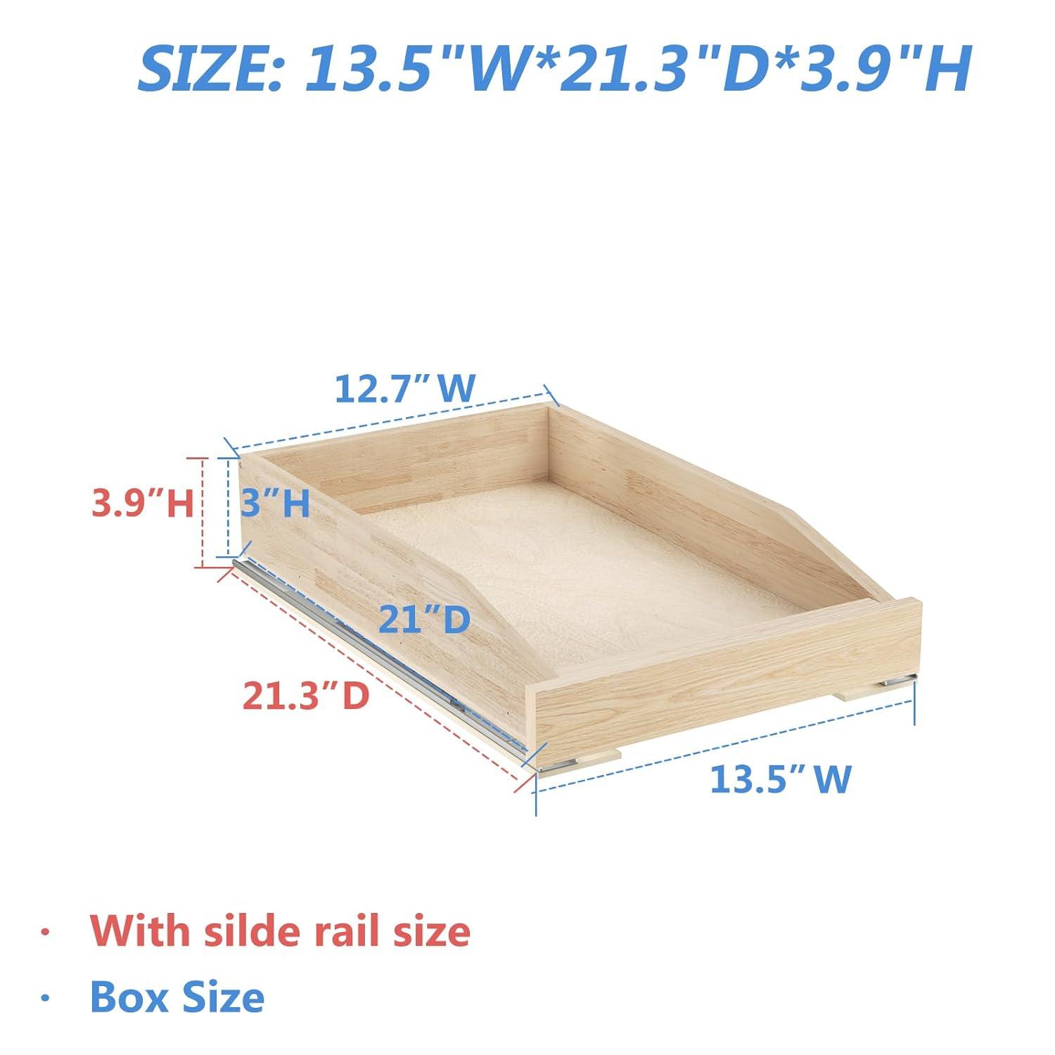 LOVMOR 2 Tier Pull Slide Out Cabinet Organizer 13 Inch x 21 inch, Cabinet Drawer Organizer with U Bracket