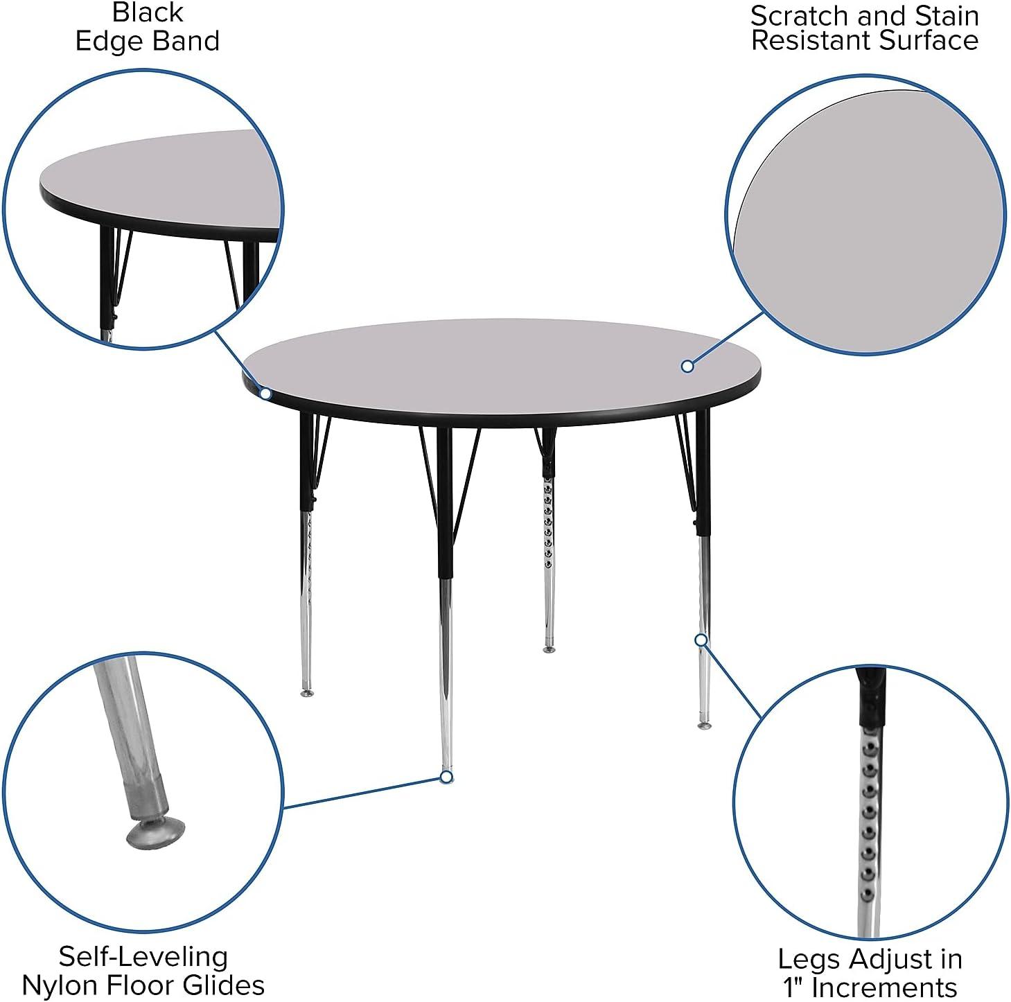 Flash Furniture Goddard 42'' Round Thermal Laminate Activity Table - Adjustable Legs