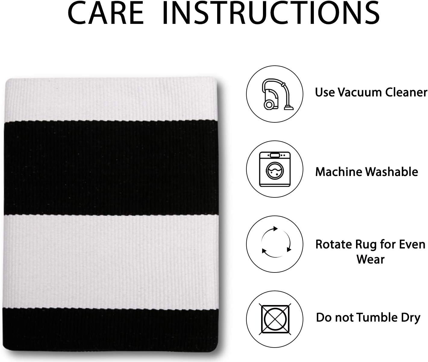 IOHOUZE Navy and White Striped Rug 2'x3' Front Door Rugs, Small Washable Area Rug for Front Porch, Spring Summer Doormats Outdoor Indoor, Cotton Rugs for Entryway Porch Entrance