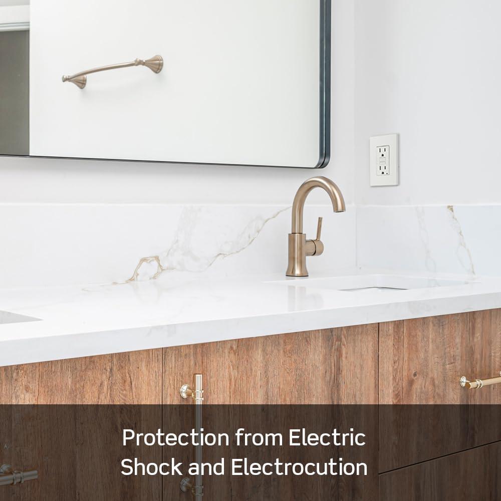 Leviton Smartlockpro Series 15A Self Test Tamper Resistant GFCI Outlet GFTR1-W