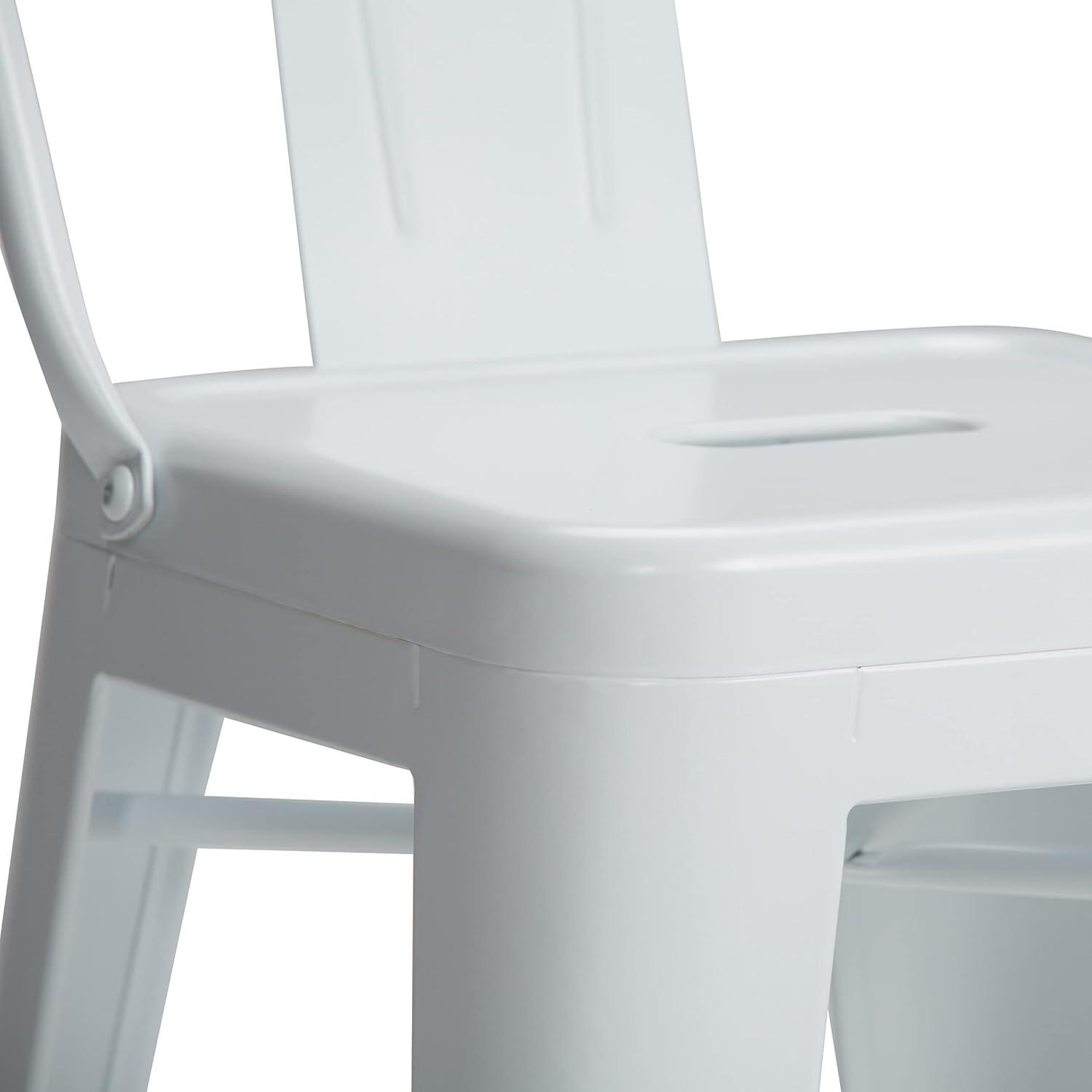 Simpli Home Rayne 24" Metal Counter Stool in White (Set of 2)