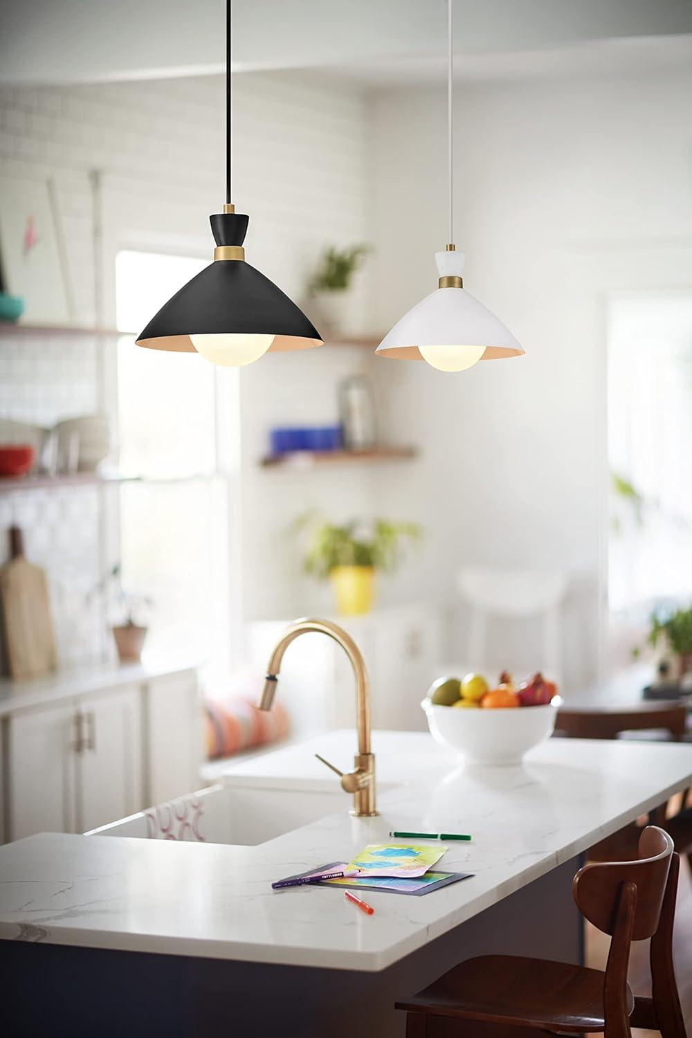 Lark Simon 1 - Light Pendant in  Black/Heritage Brass