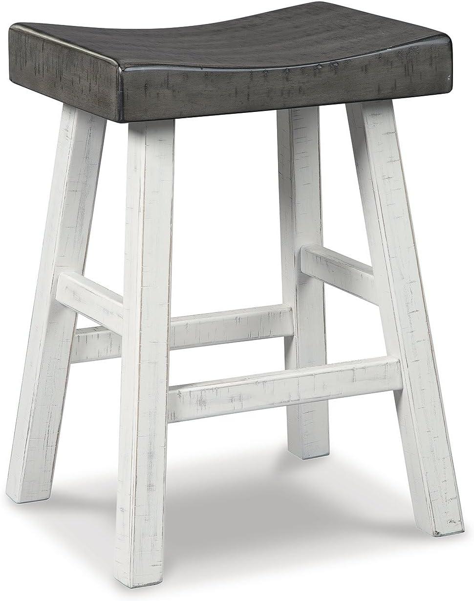 Signature Design by Ashley Glosco Counter Height Barstool, Set of 2, Brown/Antique White