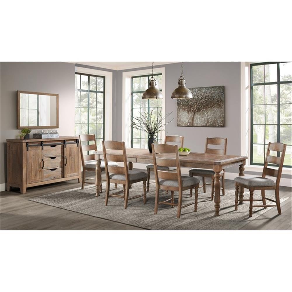 Labruna Ladder Back Side Chair with Cushion Seat, Sandwash