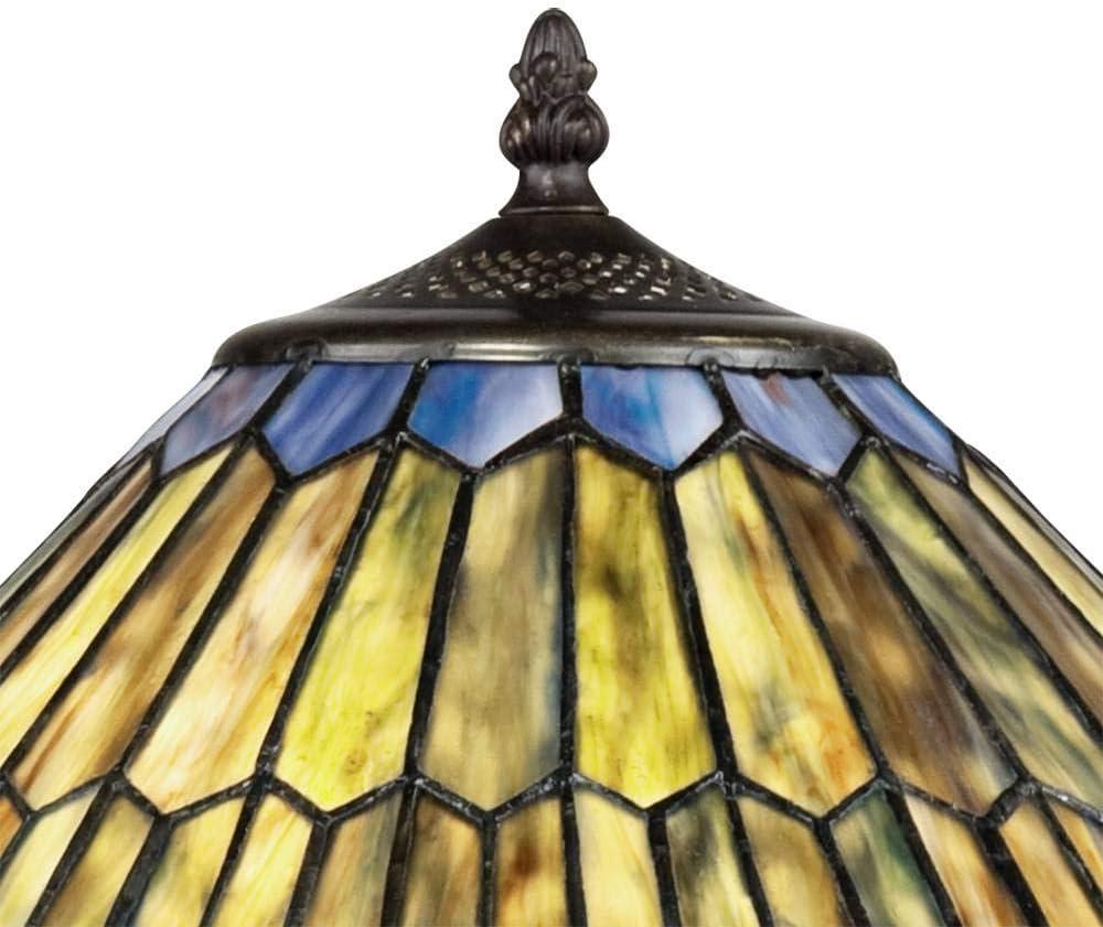 Robert Louis Tiffany Table Lamp 26" High Antique Bronze Tiffany Style Peacock Art Glass Shade for Living Room Family Bedroom Bedside Office