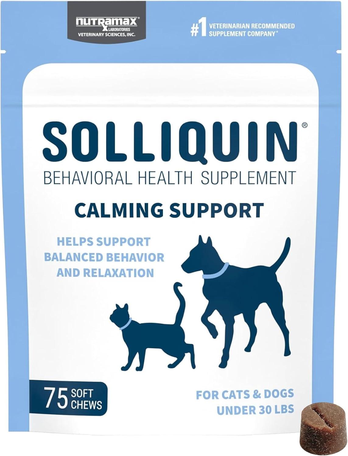Solliquin Soft Chews Calming for Small & Medium Dogs & Cats 75ct