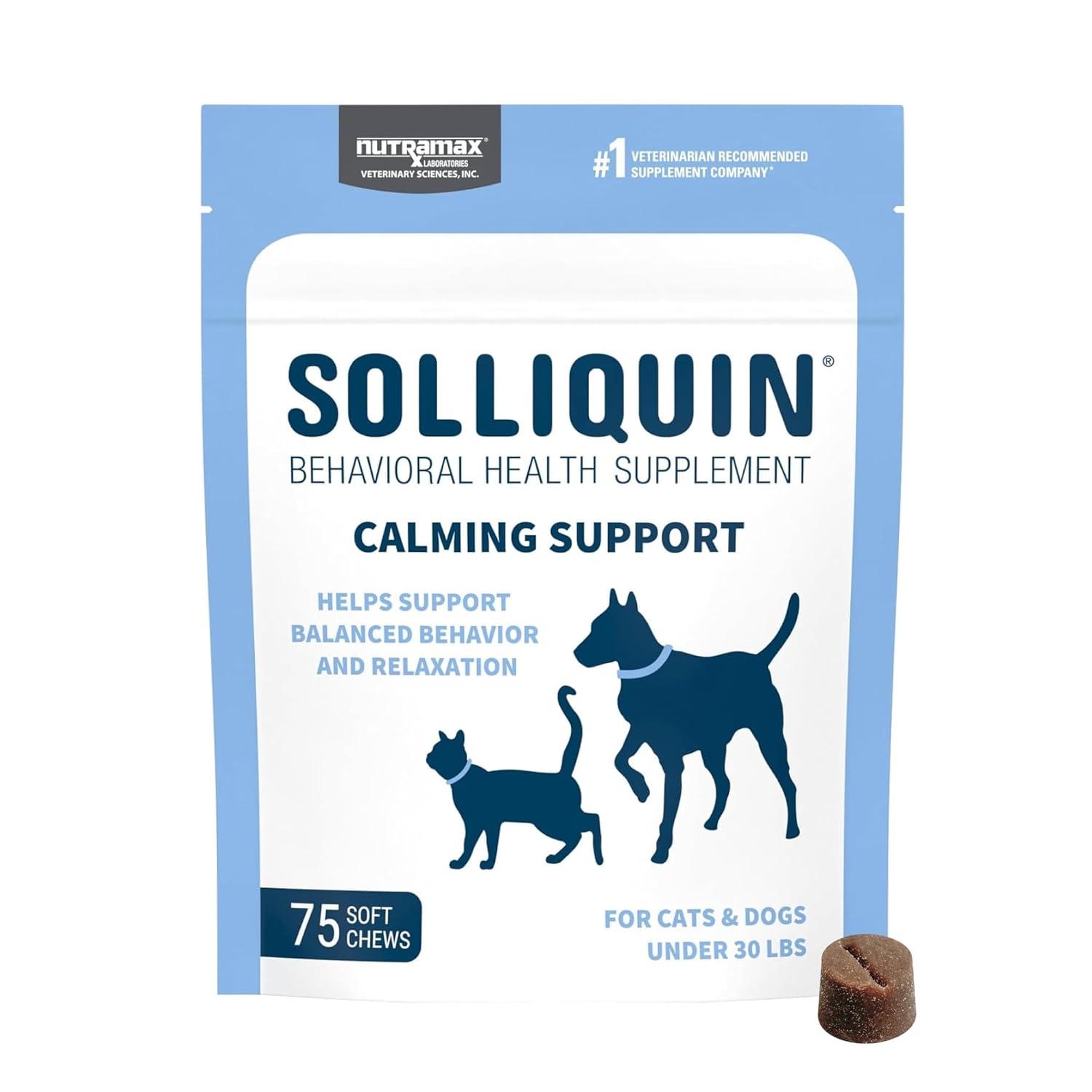 Solliquin Soft Chews Calming for Small & Medium Dogs & Cats 75ct