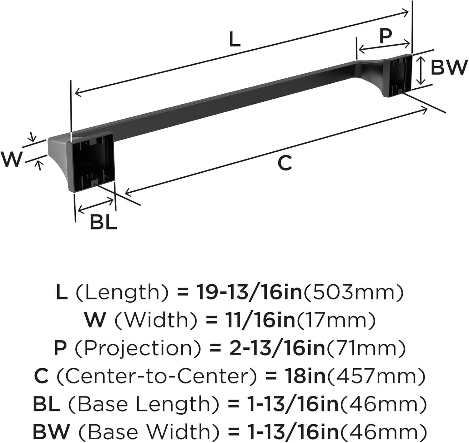Amerock Mulholland 19.81" Wall Mounted Towel Bar BH36023MB