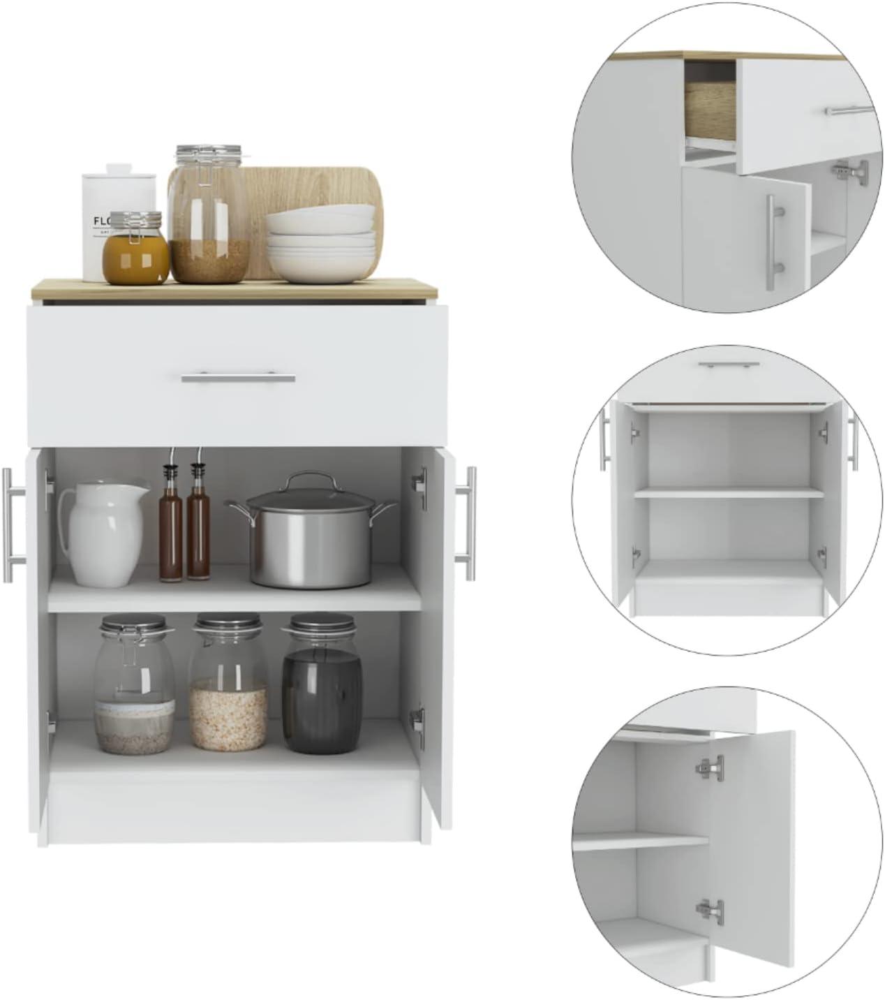 Latitude Run® Barbados Pantry Cabinet, One Drawer, Two Interior Shelves