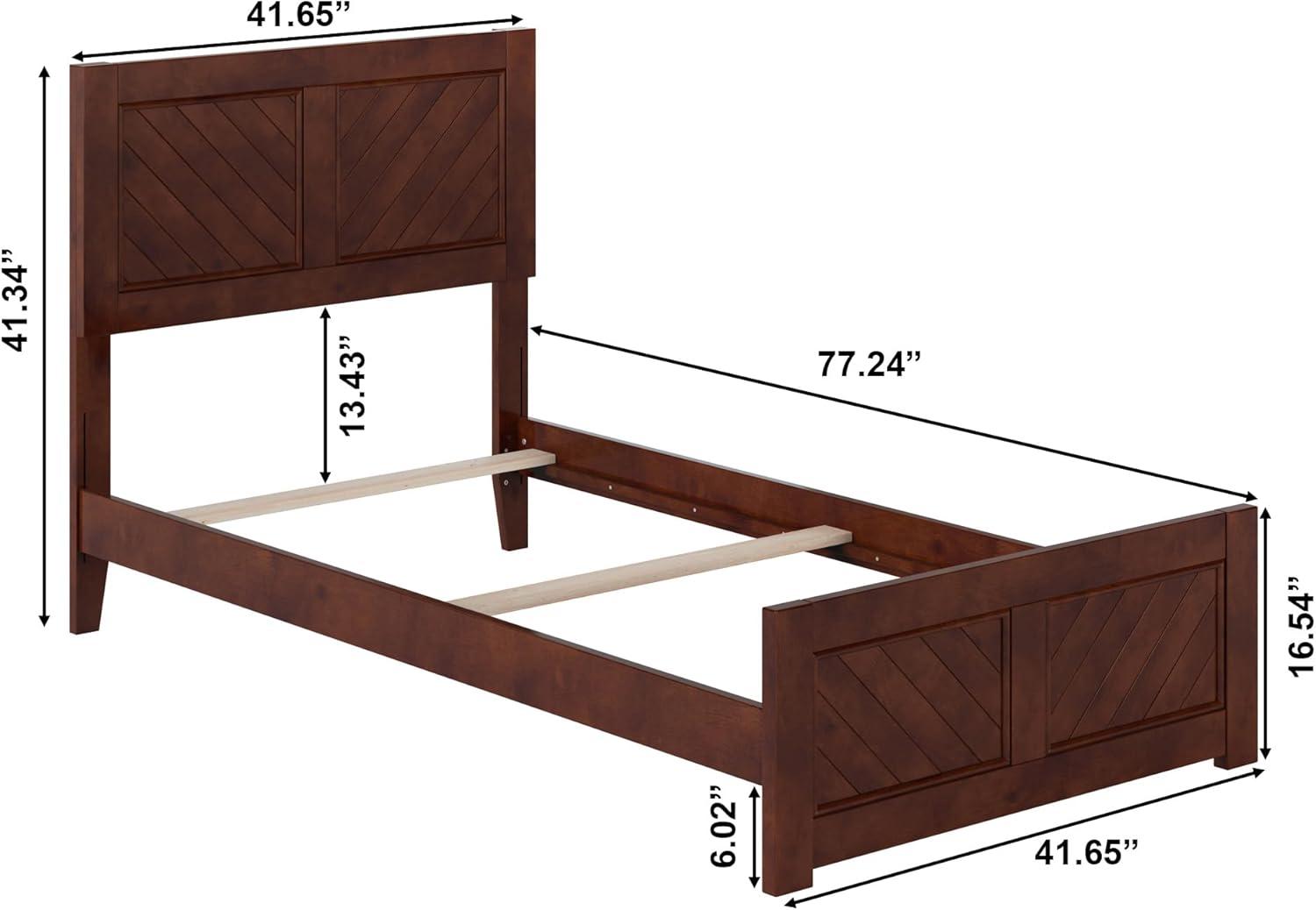 AFI Canyon Walnut Solid Wood Foundation Bed Frame with Matching Footboard, Queen