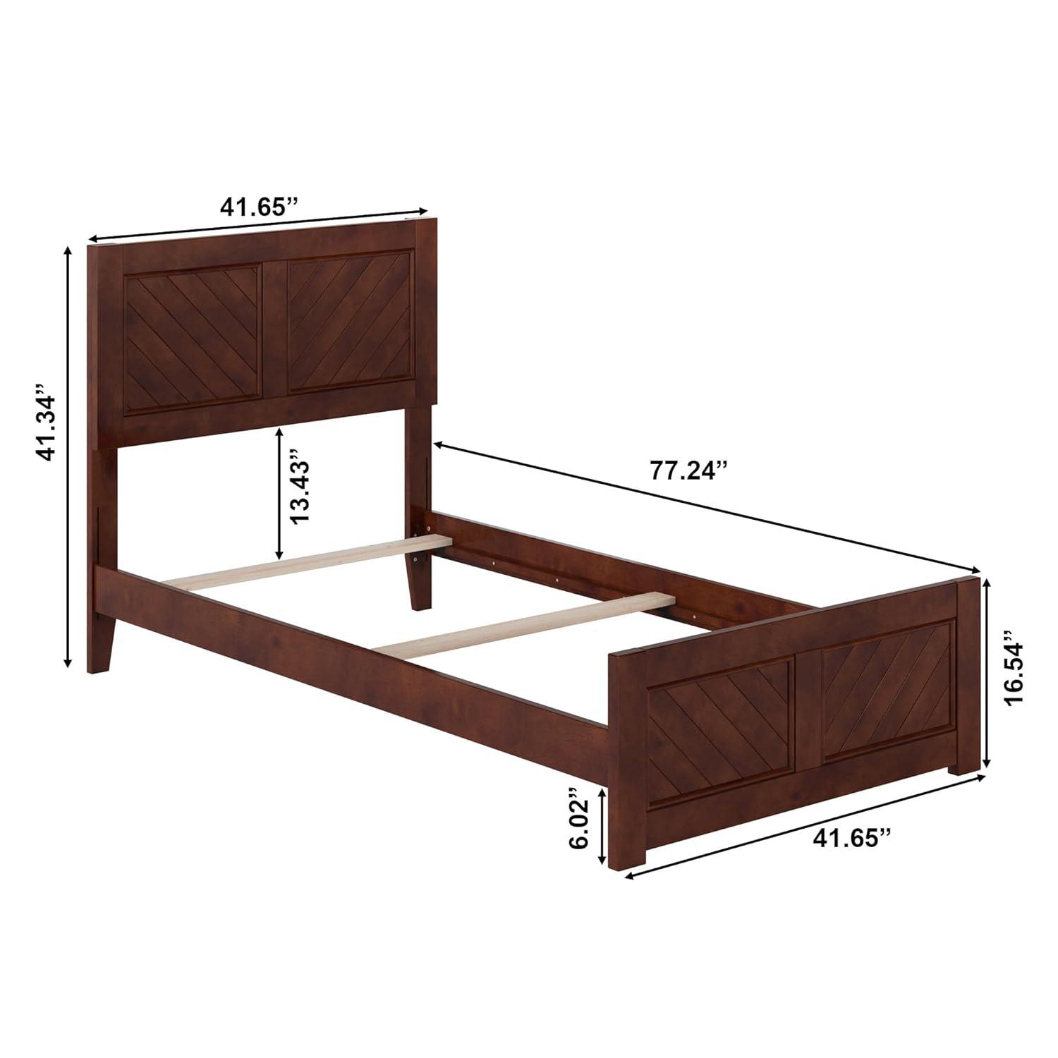 AFI Canyon Walnut Solid Wood Foundation Bed Frame with Matching Footboard, Queen