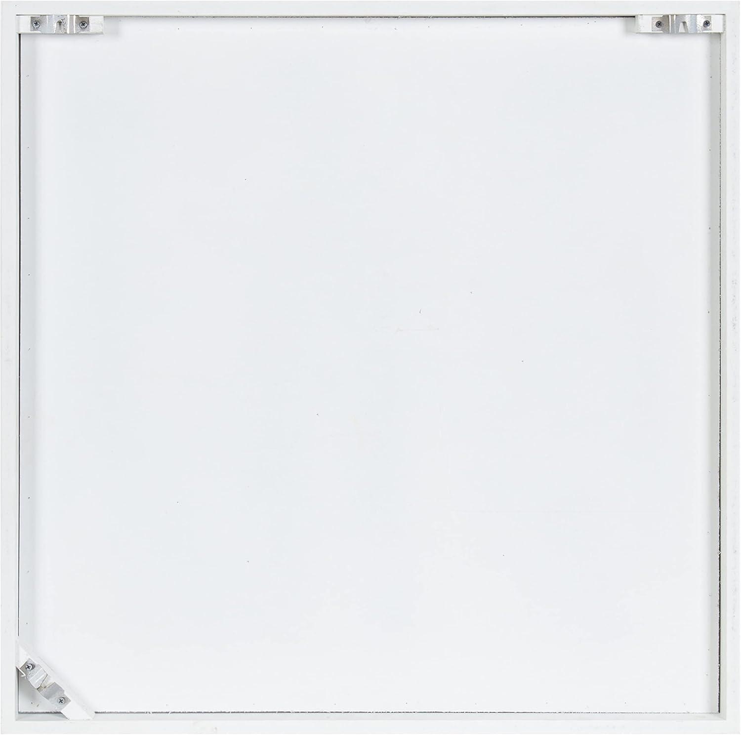 Kate and Laurel Mercador Square Wooden Wall Art Plaque, White, 24 x 24, Modern Farmhouse Dimensional Wood Wall Art Plaque for Simple Coastal Home Decor Design