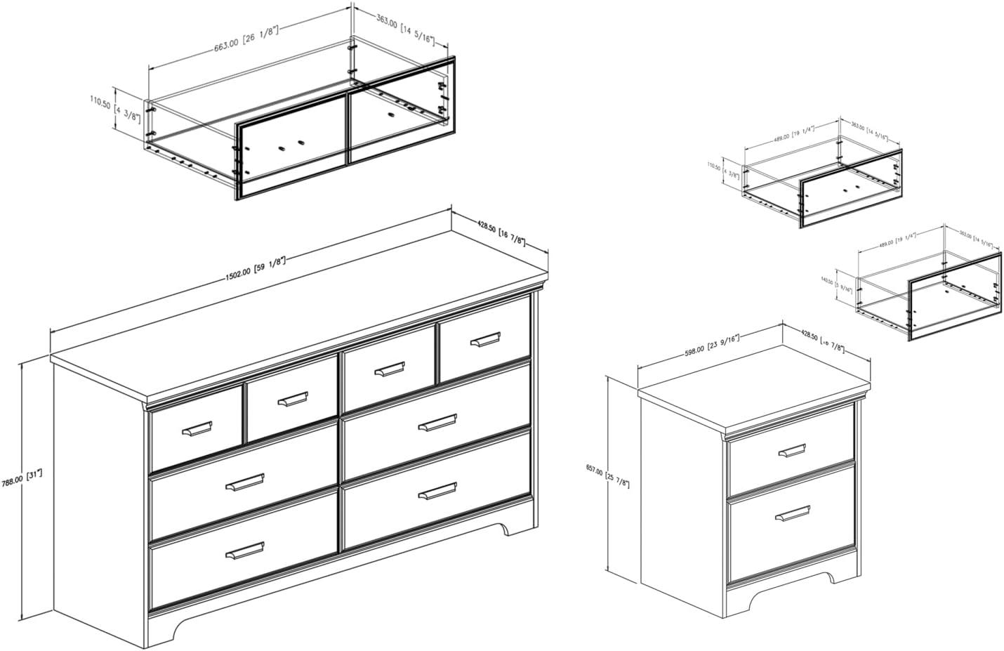 Versa 6 Drawer Double Dresser