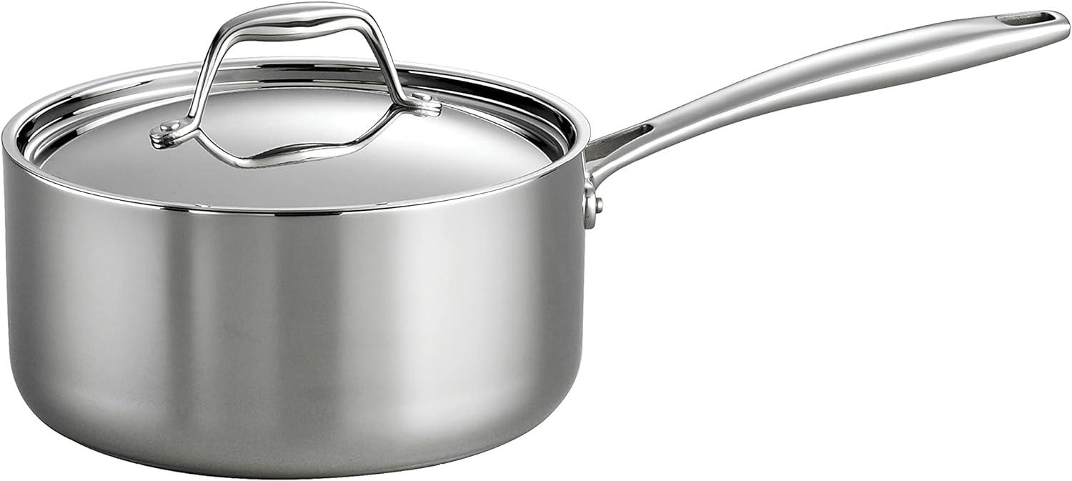 3-Quart Stainless Steel Induction-Ready Saucepan with Lid