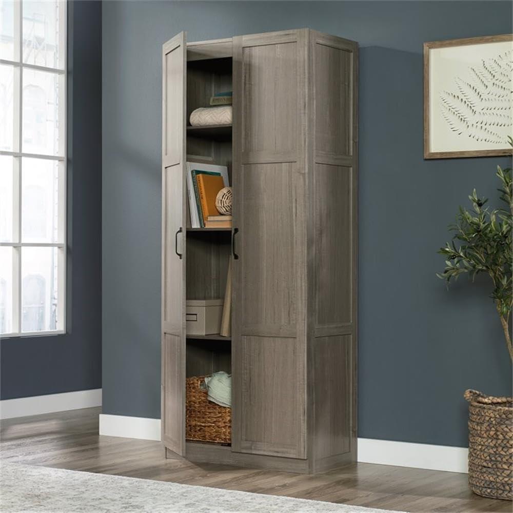 Sauder Select Engineered Wood Storage Cabinet in Silver Sycamore/Gray