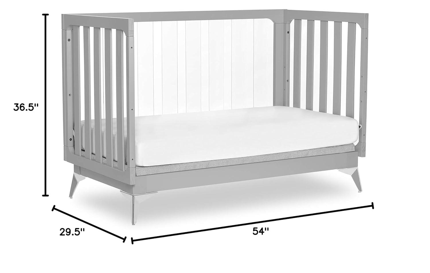 Evolur Acrylic Millennium 4 in 1 Convertible Crib