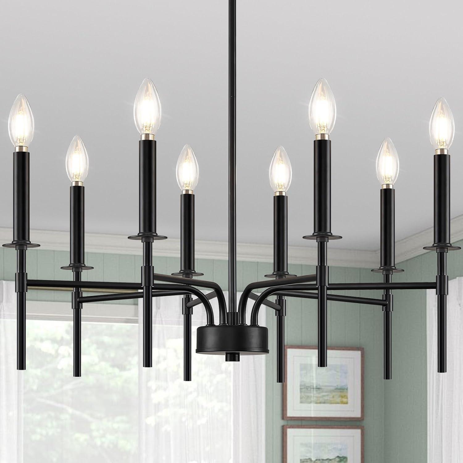 Trudeau 8-Light Modern Dining Room Candle Chandelier Light Fixture