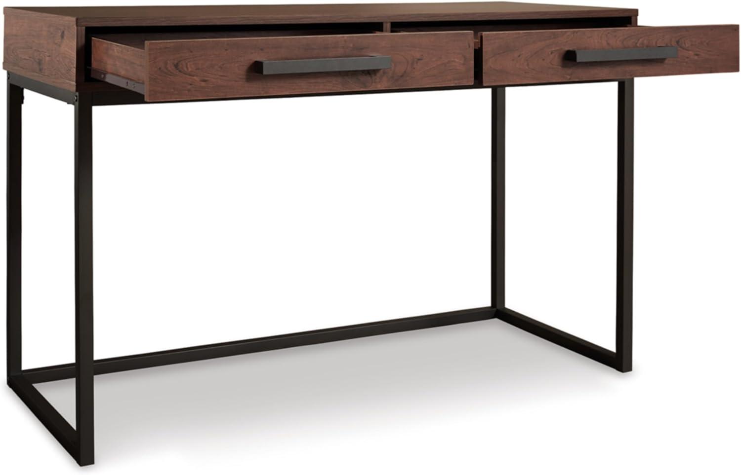 Signature Design by Ashley Casual Horatio Home Office Desk Warm Brown/Gunmetal