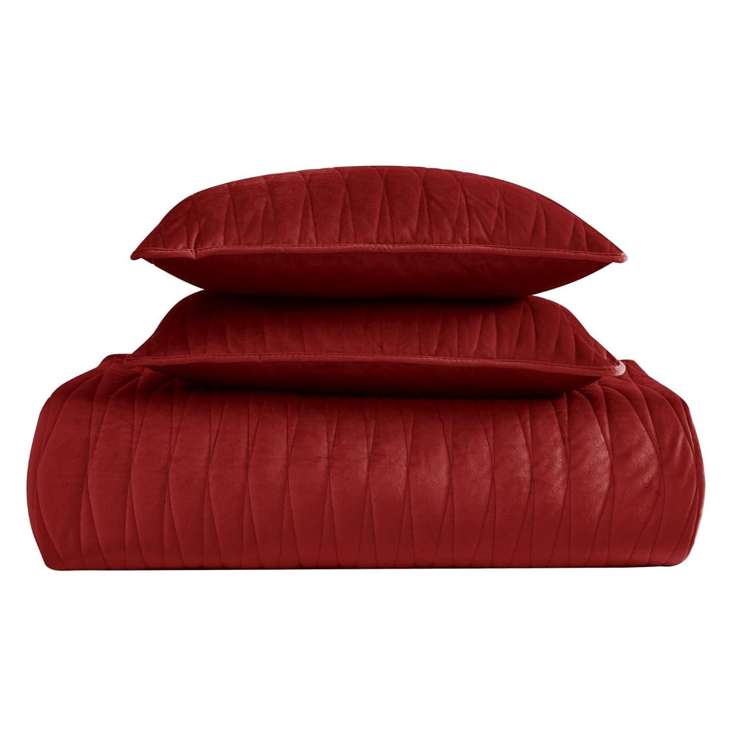 Brielle Premium Modern & Contemporary Velvet Quilt Set