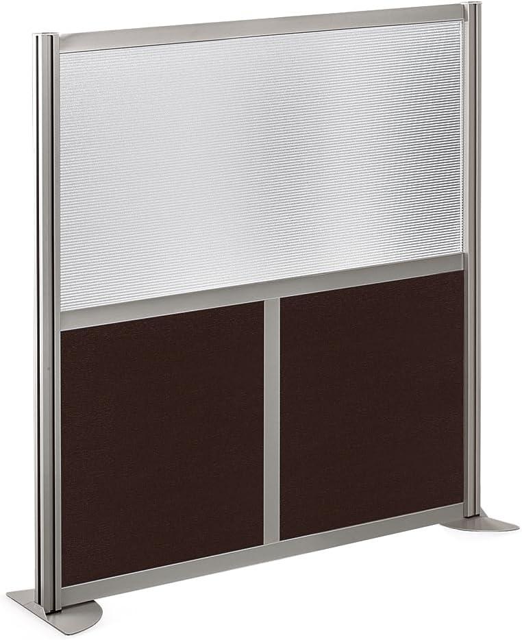 Espresso and Aluminum 52"H Floor Standing Office Partition