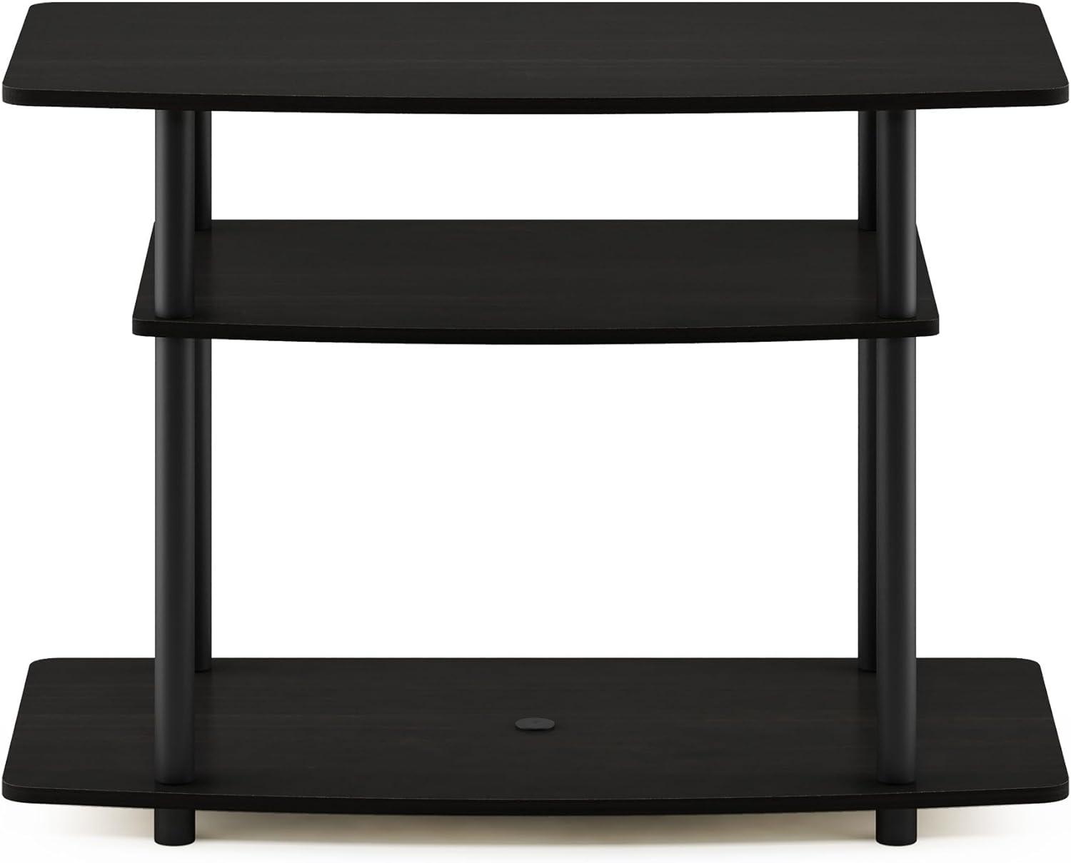 Espresso Black PVC Composite 3-Tier TV Stand with Mount