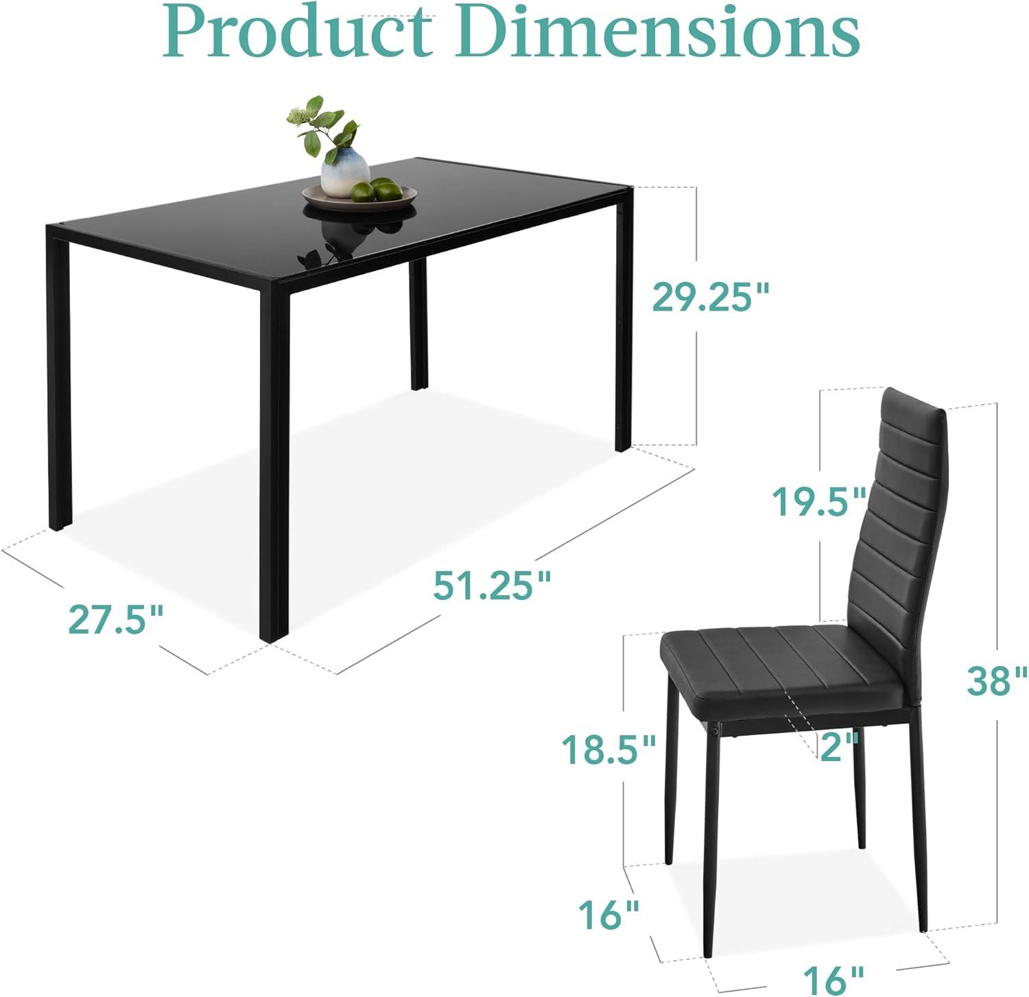 Best Choice Products 7-Piece Kitchen Dining Table Set w/ Glass Tabletop, 6 Faux Leather Chairs