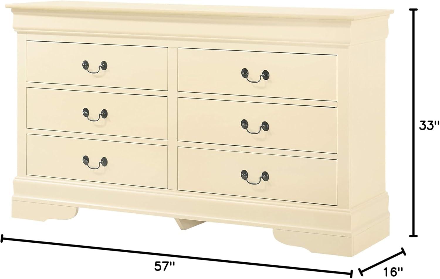 Vernon 6 Drawer 57" W Double Dresser