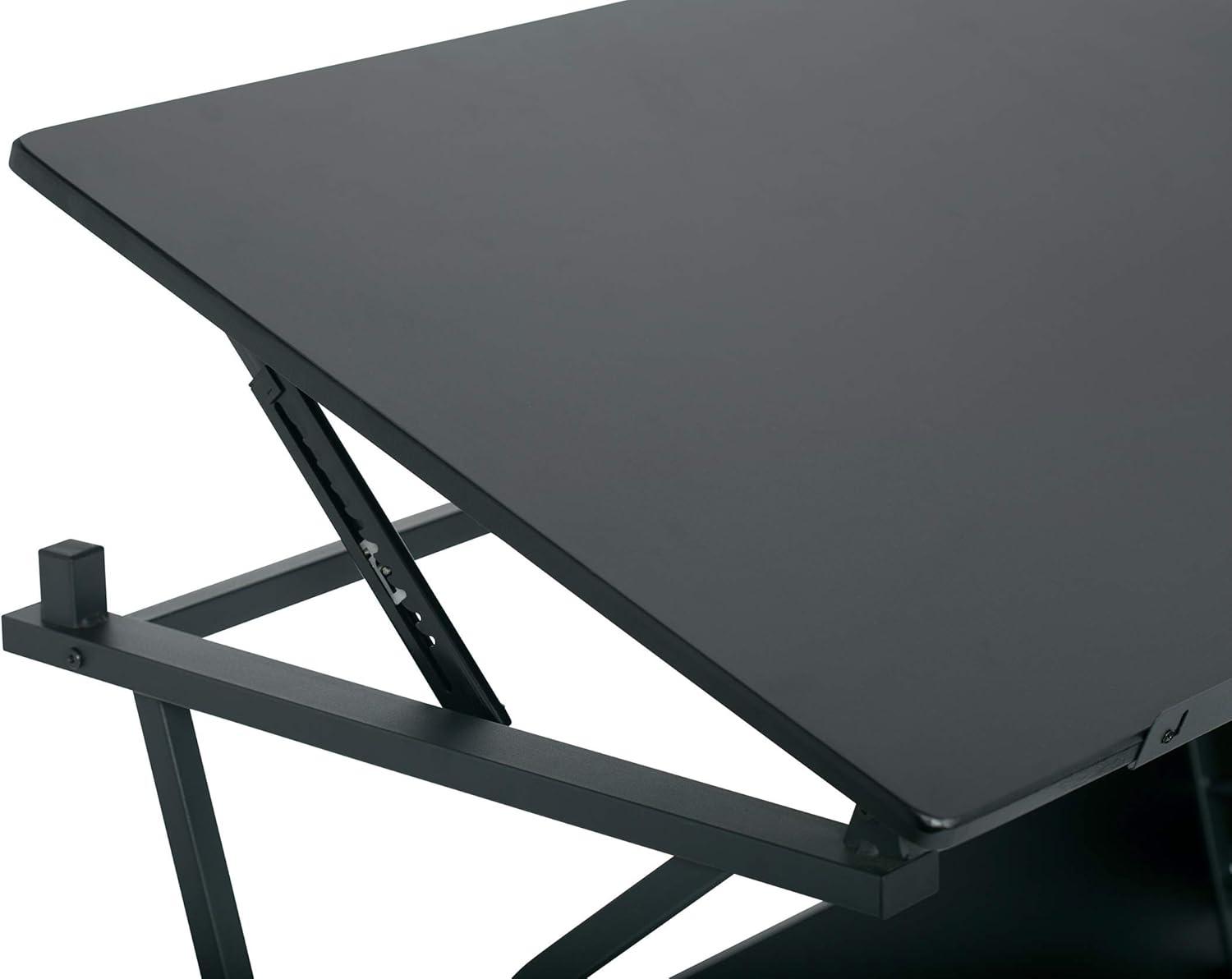 Eclipse 50" Black Matte Steel Adjustable Craft Desk with Storage