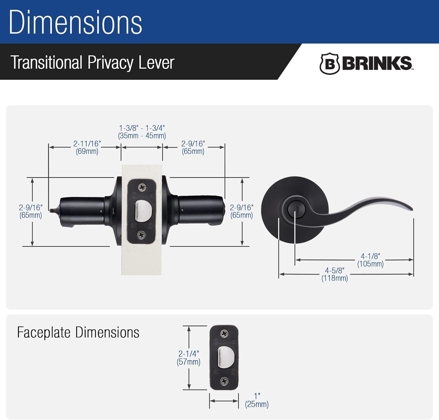 Brinks Raleigh Transitional Privacy Wave Lever