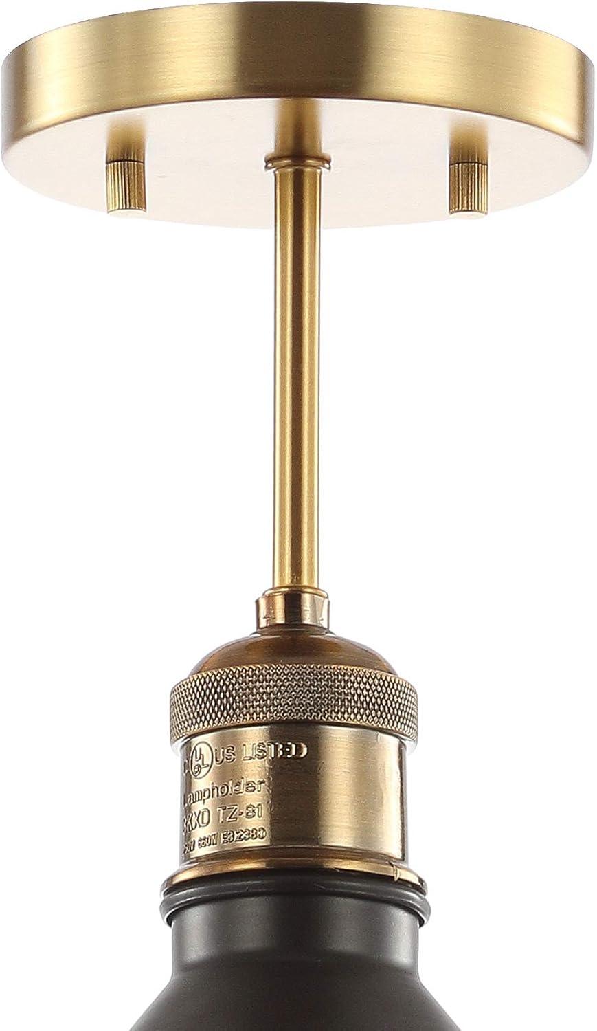 Nick 11" Metal LED Semi-Flush Mount, Oil Rubbed Bronze/Brass Gold