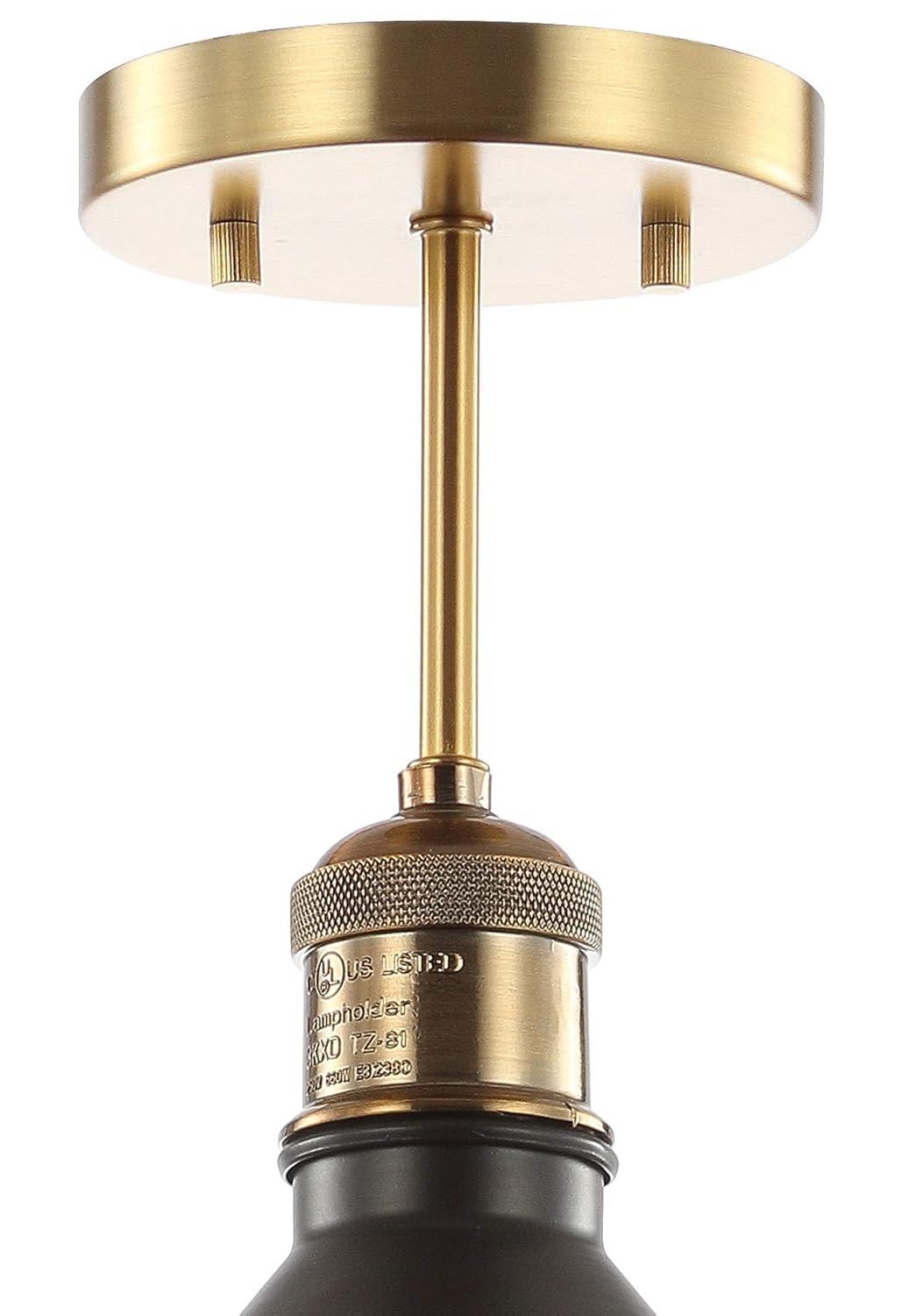 JONATHAN Y JYL9511A Nick 11" Metal LED Semi-Flush Mount, 2700K, Farmhouse, Transitional, Traditional, Rustic, Industrial, Coastal, Office, Living Room, Hallway, Foyer, Oil Rubbed Bronze/Brass Gold