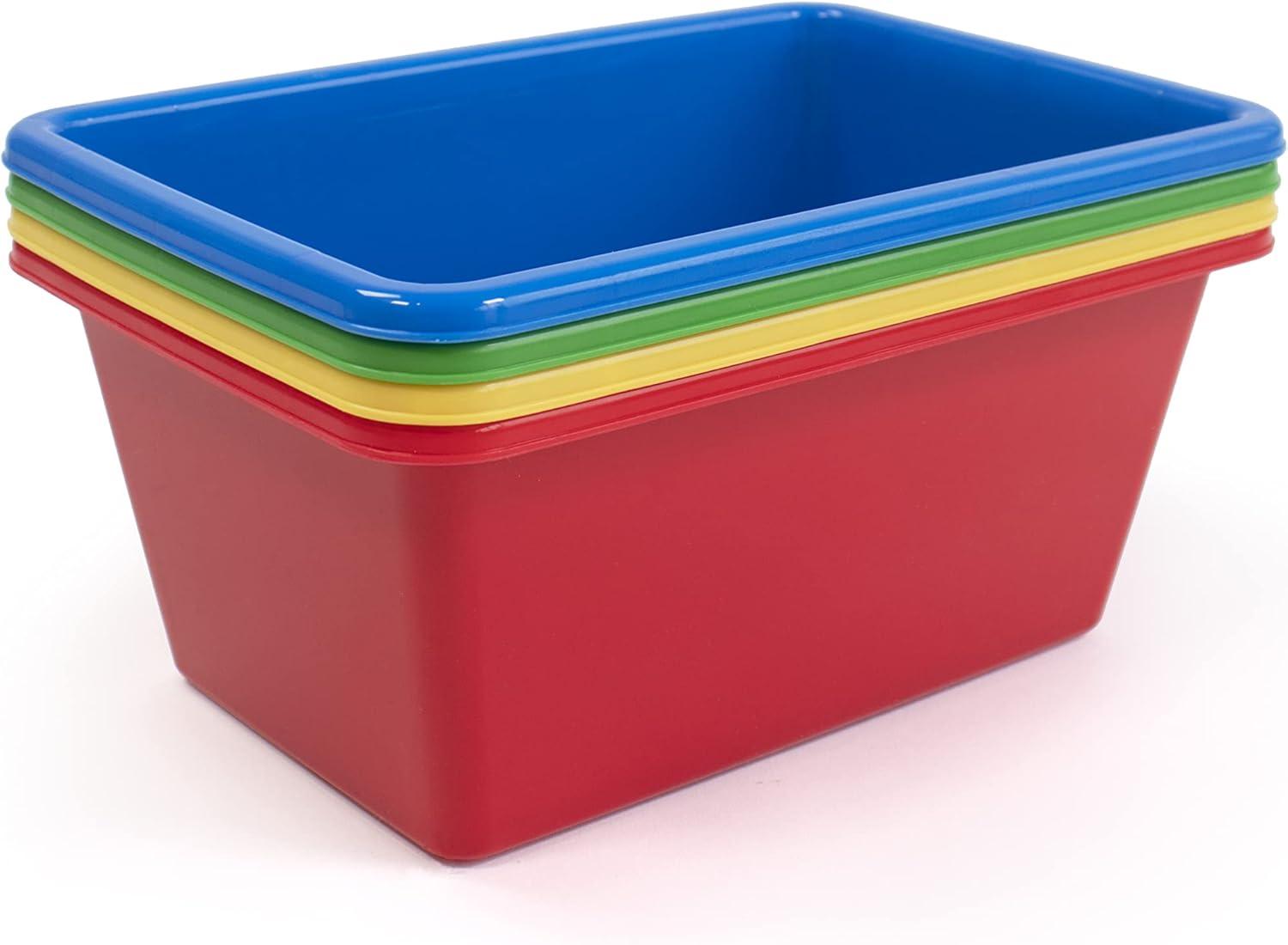 Humble Crew Standard Plastic Storage Bins, Set of 4, Primary Colors