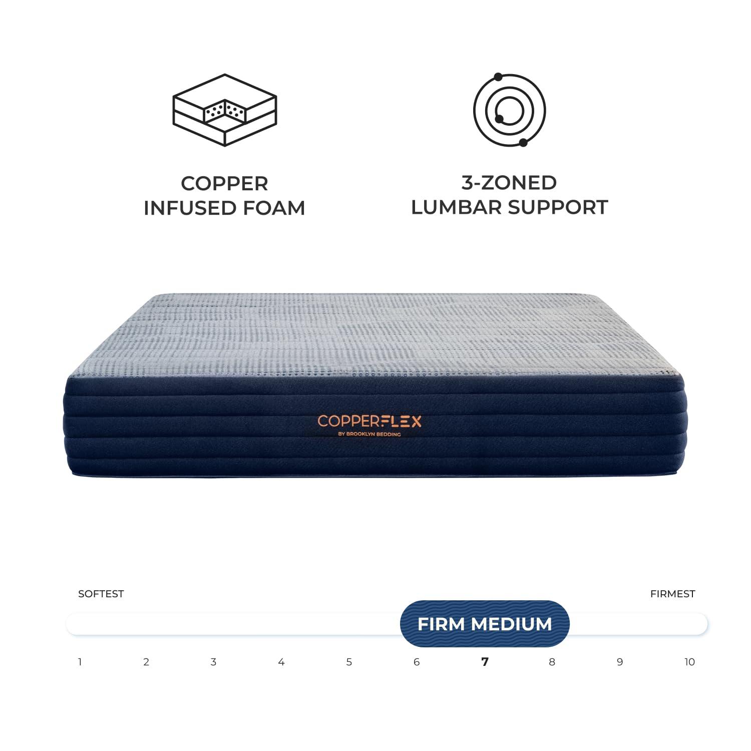 Brooklyn Bedding CopperFlex 10" Foam Mattress with Zoned Foam, Twin