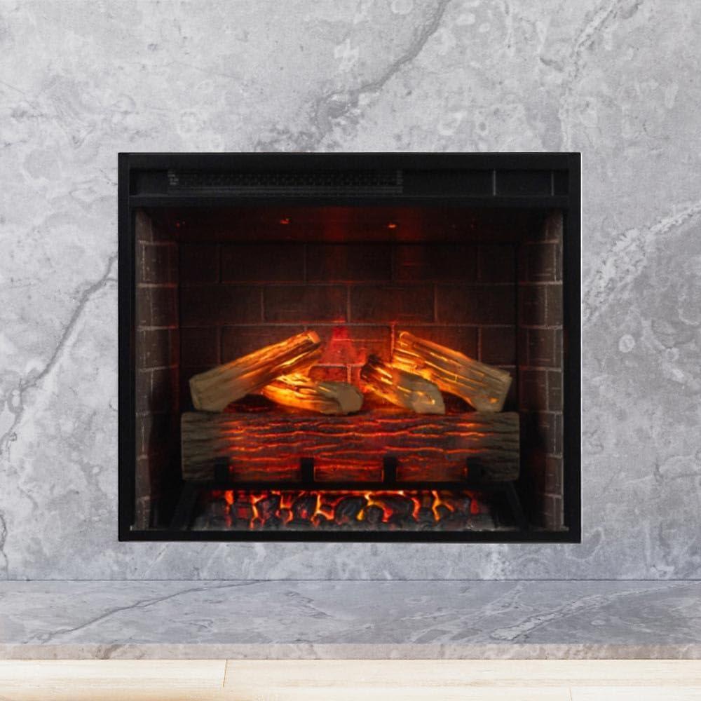 Modern Black Painted Electric Wall Mount Fireplace Insert