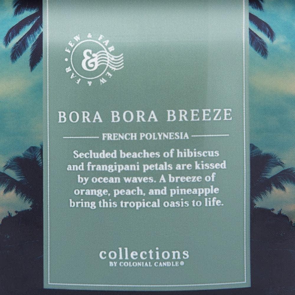 Colonial Candle Bora Bora Breeze Scented Jar Candle, Travel Collection, 3 Wick, Blue, 14.5 oz - Up to 60 Hours Burn