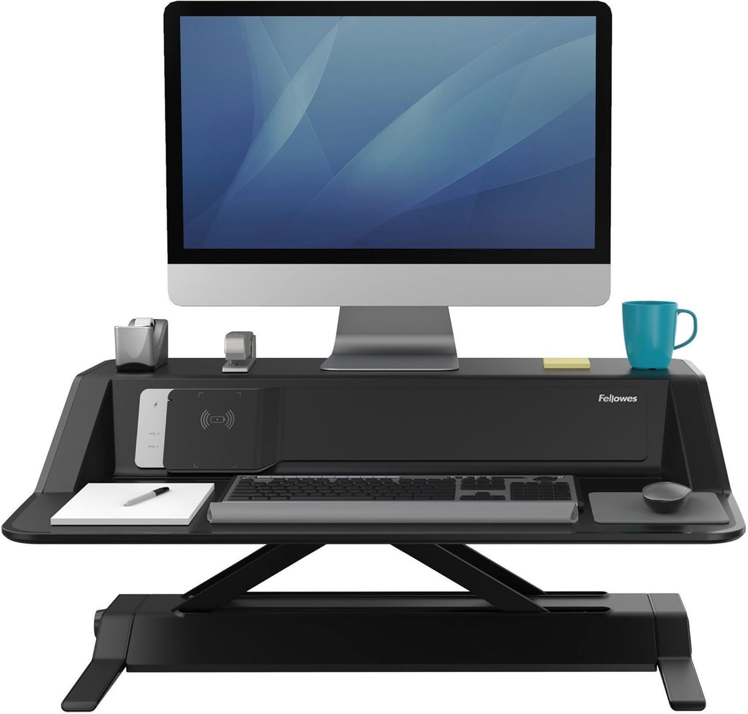 Fellowes Workstation Sit-Stand 35 lb cap 22 Height Positions BK 8080301