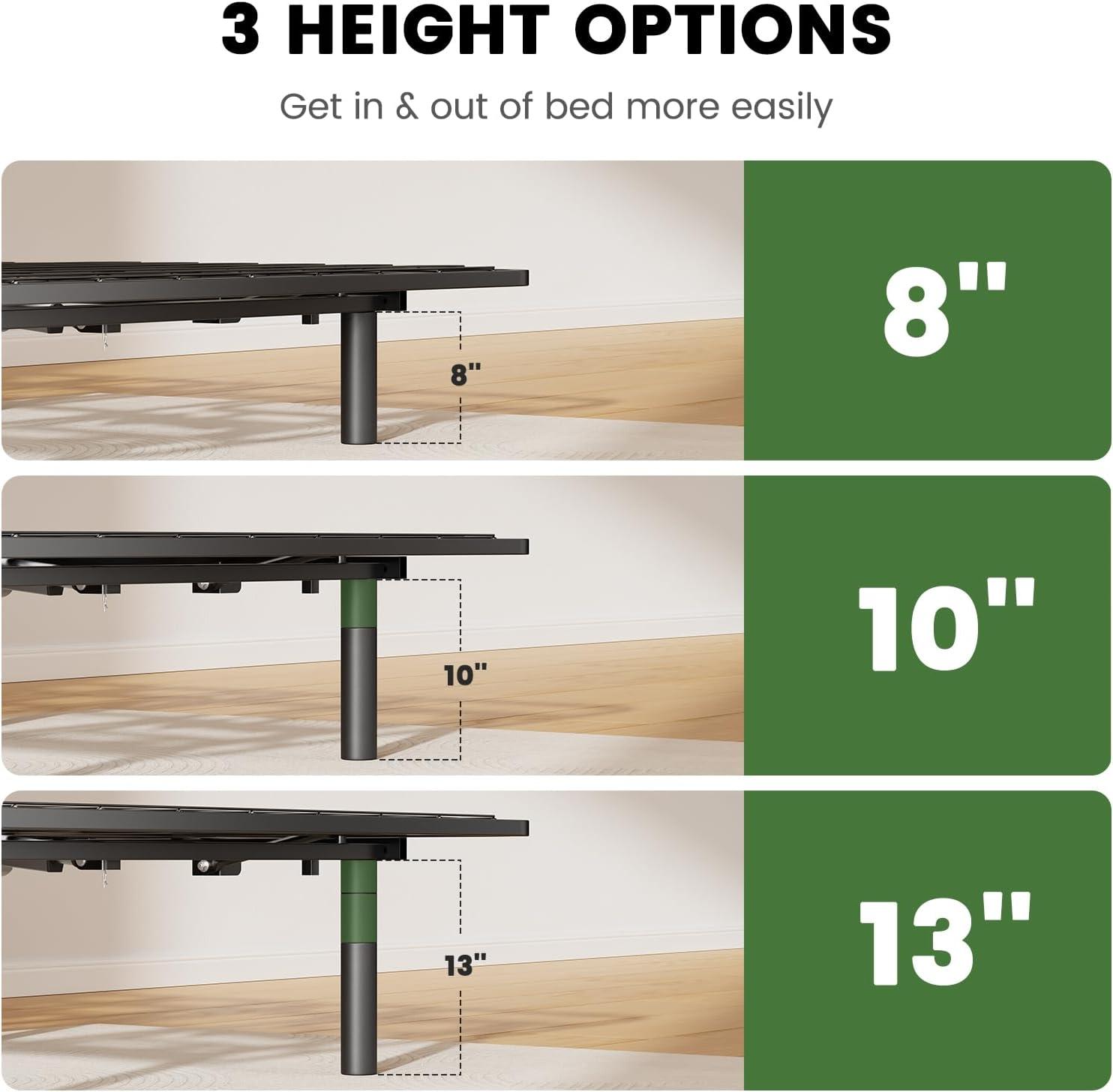 Marsail Twin XL Adjustable Bed Base Frame with 4 Height Options, Independent Head and Foot Incline, 4 USB Ports and 5 Min Assembly for Lounging, Reading, Reduce Snoring and Acid Reflux