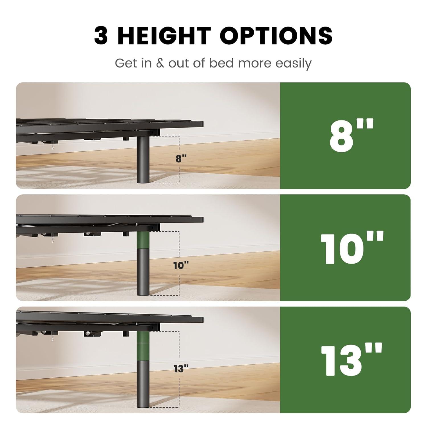 Marsail Twin XL Adjustable Bed Base Frame with 4 Height Options, Independent Head and Foot Incline, 4 USB Ports and 5 Min Assembly for Lounging, Reading, Reduce Snoring and Acid Reflux