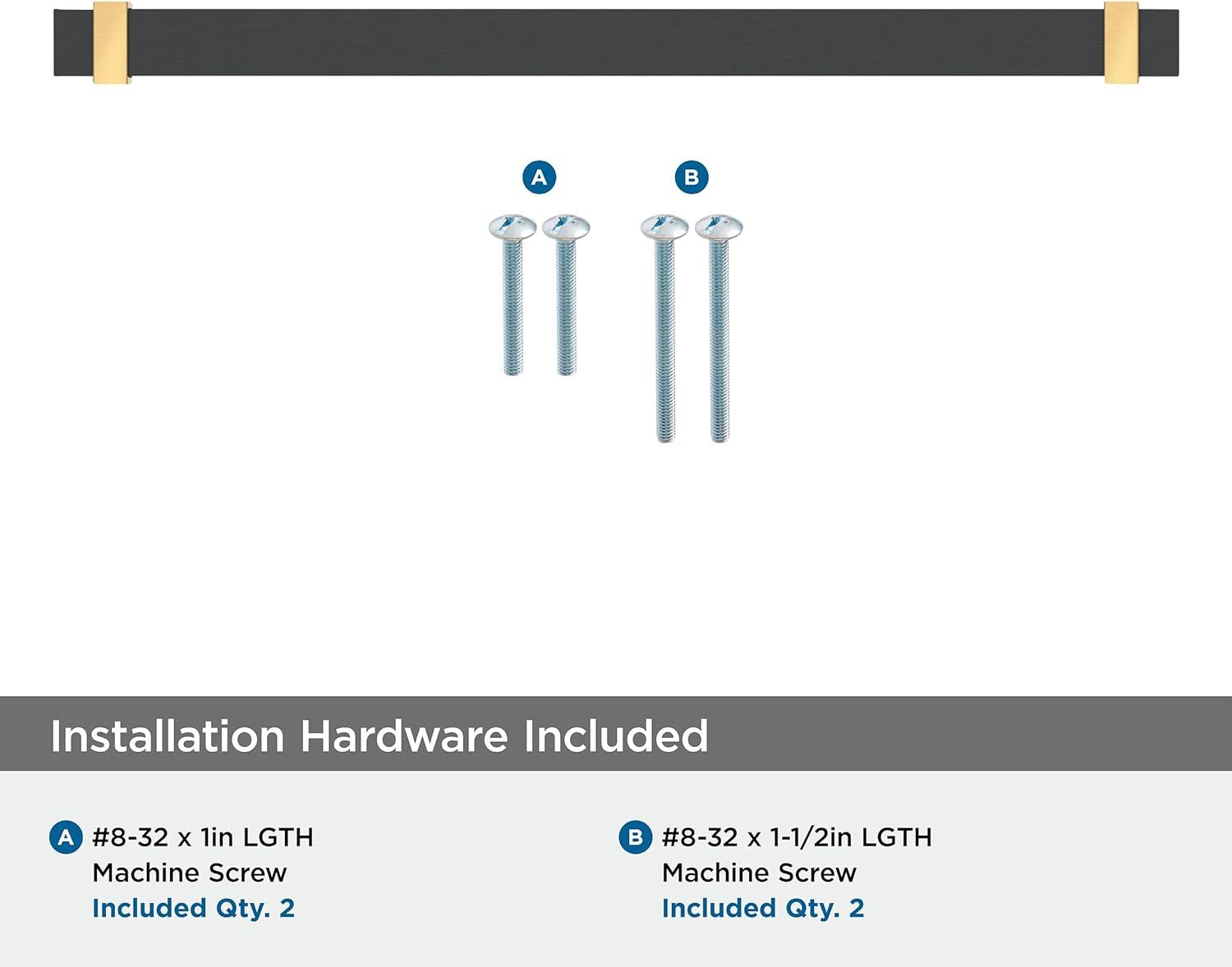 Amerock Overton 10-1/16 inch (256mm) Center-to-Center Brushed Matte Black/Champagne Bronze Cabinet Pull