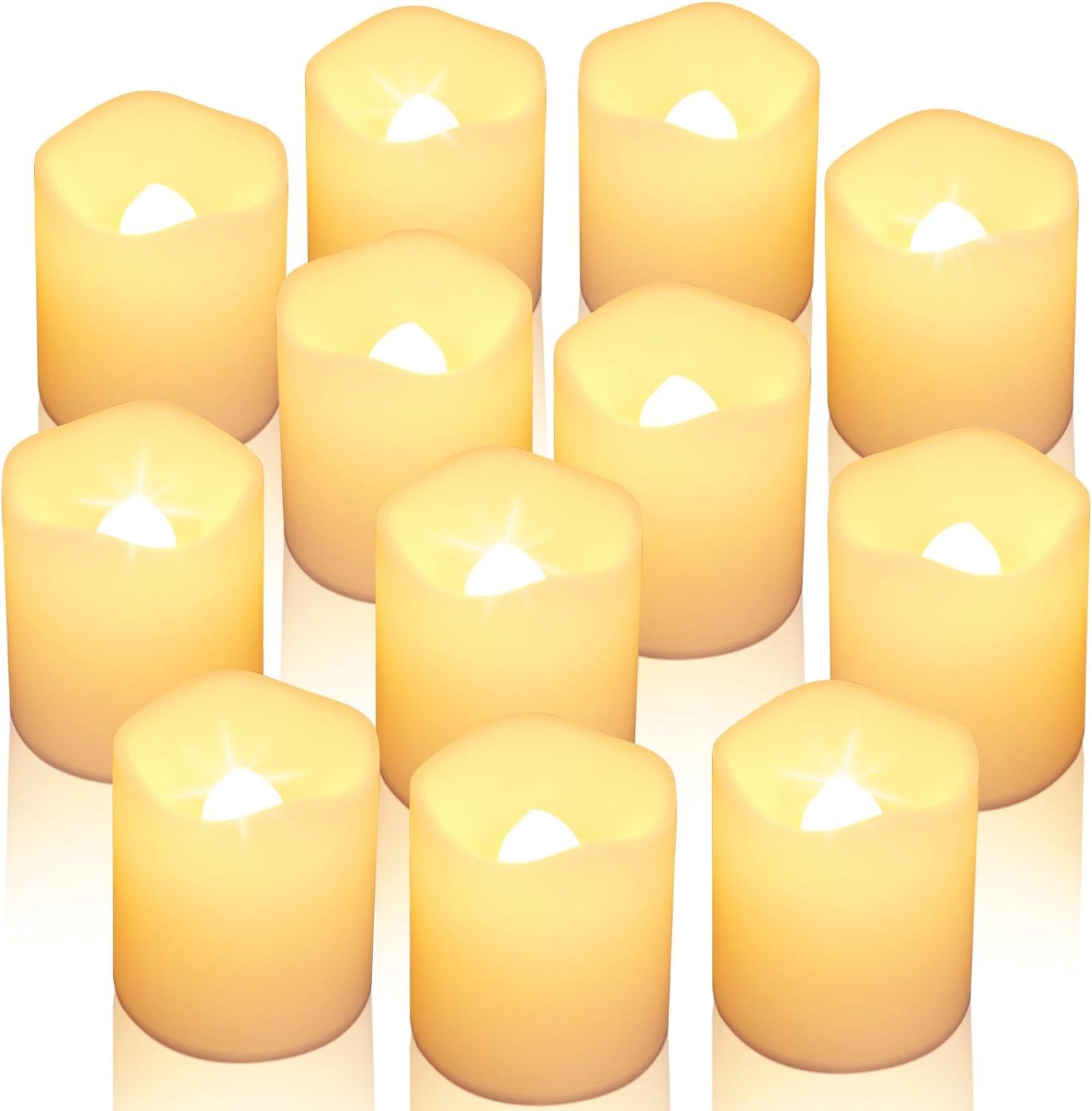 Warm White Flameless LED Tealight Candles, 24 Pack